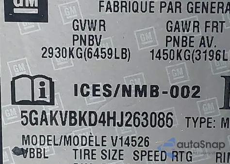 2017 Buick Enclave Leather z USA, uszkodzony, nr VIN 5GAKVBKD4HJ263086